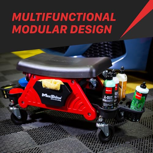 Maxshine Creeper Seat Universal Detailing com almofada – Creeper de rolamento 2 em 1 com assento des