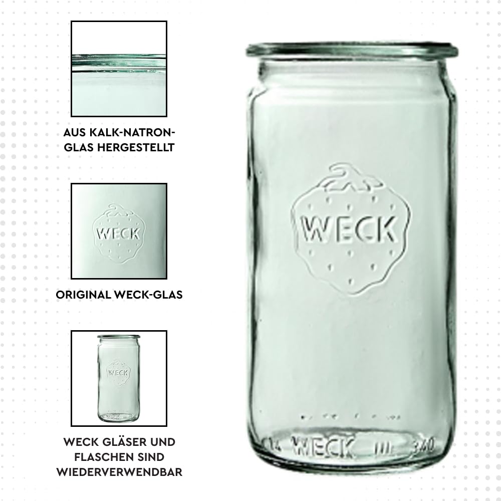 Weck Zylindrisches Glas 340 ml 6 Stück
