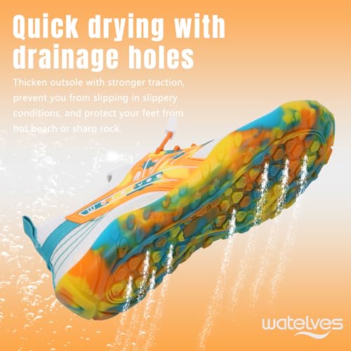 Image of WateLves Water Shoes Mens Womens Barefoot Beach Swim Shoes Quick-Dry Aqua Socks Pool Shoes for Surf Yoga Water Aerobics