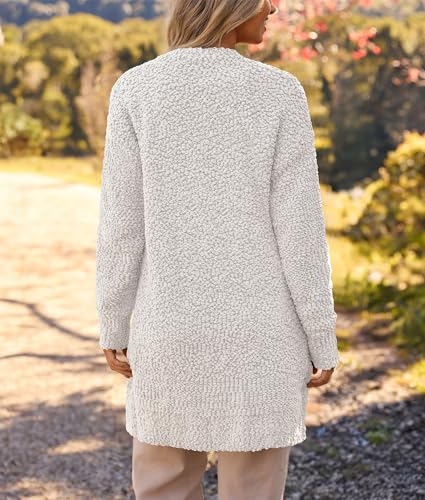 MEROKEETY Women's Long Sleeve Soft Chunky Knit Sweater Open Front Cardigans Outwear Coat4