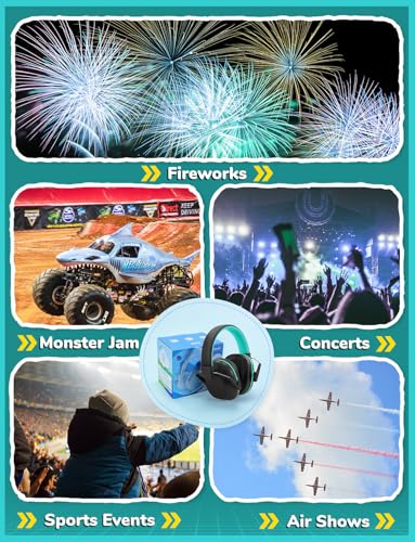 Image of iClever Noise Cancelling Headphones for Kids Adults, SNR 29dB Safety Noise Reduction Ear Muffs for Autism Sensory &Concentration Aid, Ear Hearing Protection for Fireworks /Event /Monster Jam /Concert