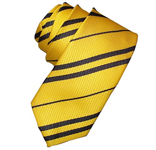 Yosbabe Tie Costume Striped Necktie Halloween Cosplay Party Supplies Accessories for Kids and Adults (Yellow)