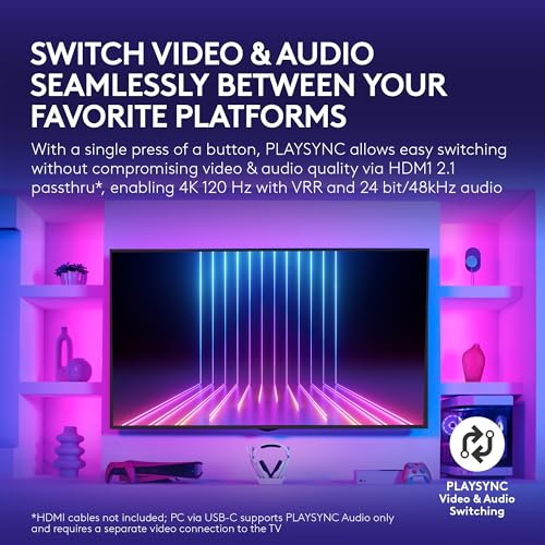 Logitech G Astro A50 X Omni-Platform Wireless Gaming Headset + Base Station for PS5, Xbox, PC: PLAYSYNC Video & Audio Switcher, HDMI 2.1 4K 120Hz VRR, - Image 4