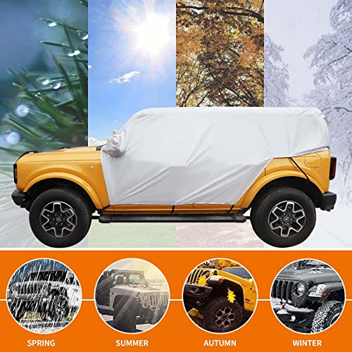 Image of Car Cover for Ford Bronco 4 Door 2021 2022 2023 Windproof Dustproof Scratch Resistant Outdoor UV Protection Auto Rain Sunshade Exterior Cover Accessories