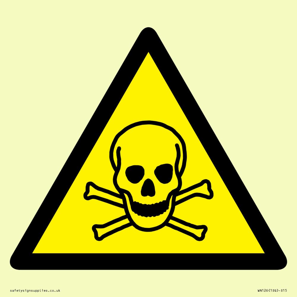 W016 Warning: Toxic material Sign - 150x150mm - S15