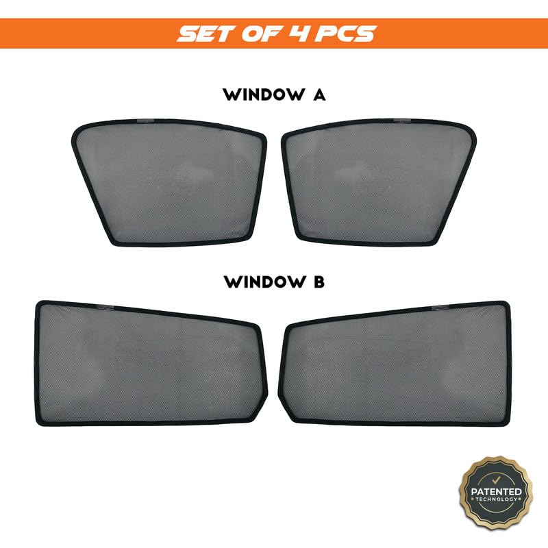 Image of Hyundai i20 Magnetic Sun Shades /Curtains - Set of 4pcs (Row A /B) Suitable for i20 2023 Onwards