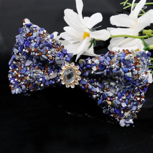 Image of Mens Rhinestone Bow Tie Pre-Tied Bow Ties for Men Adjustable Sparkle Sequin Bowtie Party Wedding
