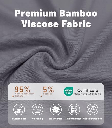 Image of NACHILA Mens Pajamas Set Long Sleeve Henley Sleepwear Top Soft Jogger Pants Pajamas Cool Pjs Set,Viscose Made from Bamboo