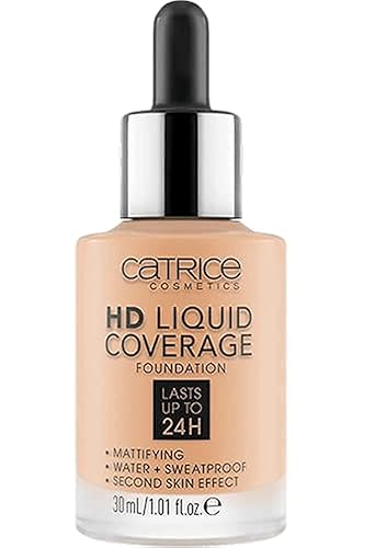 Catrice Base de cobertura líquida HD Cobertura alta y natural Vegano y libre de crueldad.