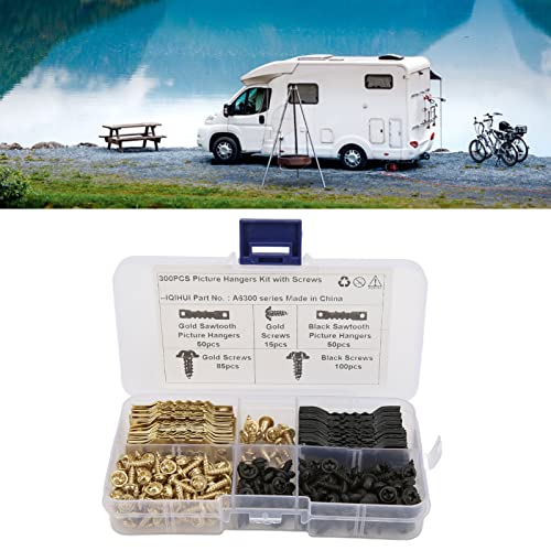 Image of Sawtooth Picture Hanging Kit , with Double Hole Hangers for Photo Frames and RVs , Includes Hooks and Hardware