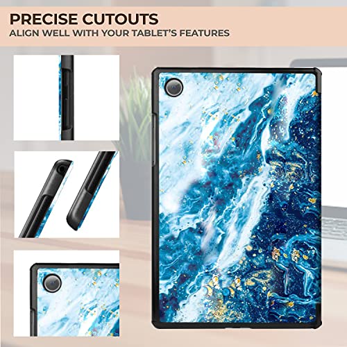 Image of Robustrion Smart Trifold Hard Back Flip Stand Case Cover for Samsung Galaxy Tab A8 10.5 inch [SM-X200 /X205 /X207] 2022 - Sandy Wave