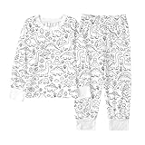 Confort idéal : fabriqué à partir d'un excellent tissu en coton, notre ensemble pyjama coloré est conçu pour offrir le plus grand confort à la peau délicate de votre enfant pendant qu'il dort et joue. Dites bonjour aux nuits paisibles.