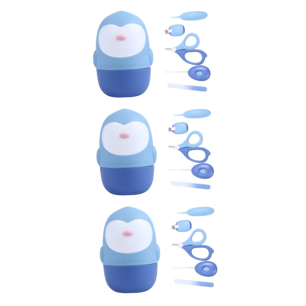 VICASKY 3juegos Cuidado De Uñas Para Bebés Kit De Manicura y Pedicura Tijeras Cortaúñas y Cucharilla Led Para Recién Nacidos y Niño Niña Pequeños Azul Púrpura