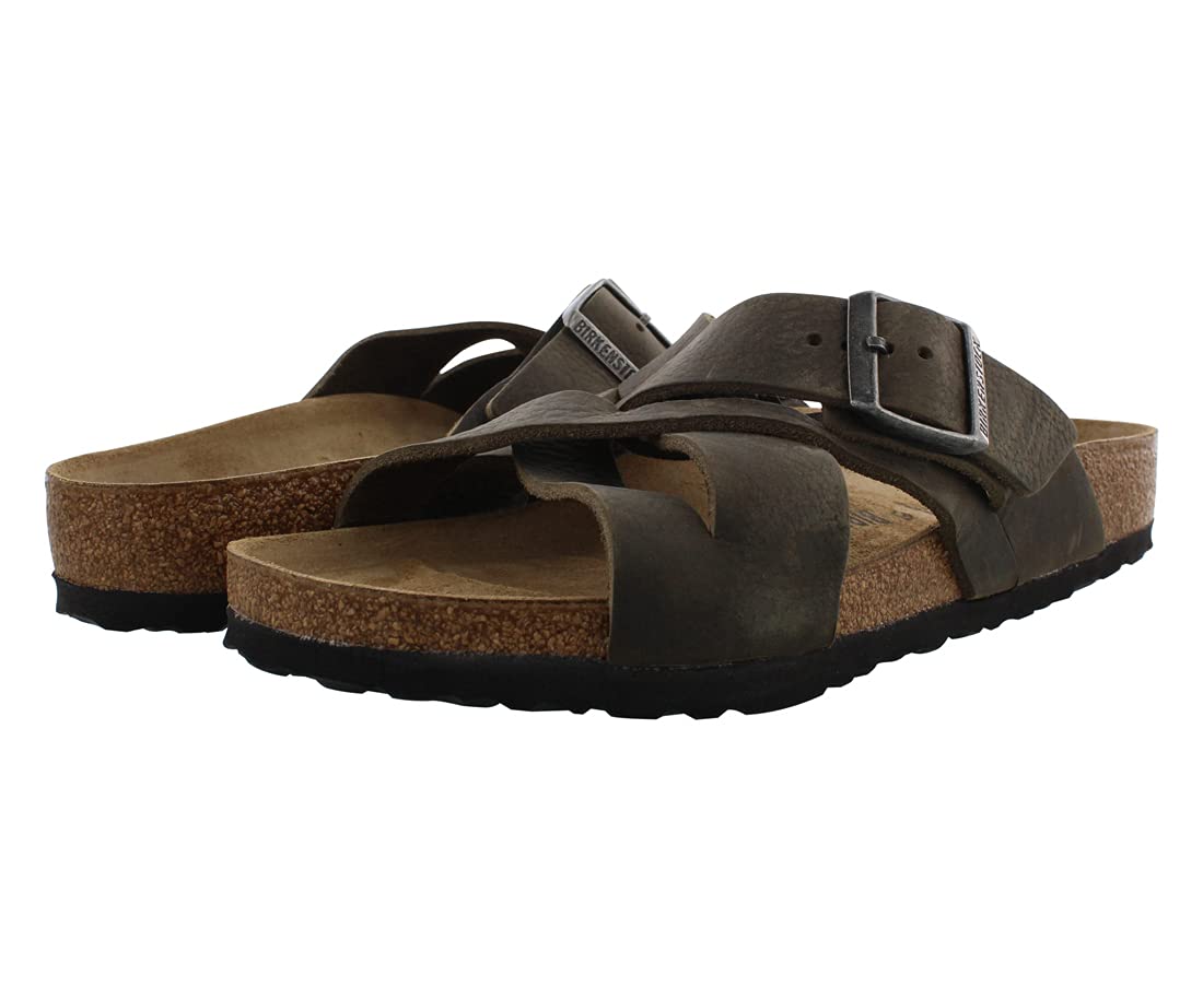 Birkenstock Lugano Brown Leather Oiled  Crisscross Buckle Sandals Lugano Tobacco Oiled - Regular Fit | Quarks Shoes main image 3