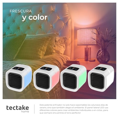 tectake® Aire Acondicionado Portatil, Pinguino Aire Acondicionado, 5 Velocidades, Climatizador Portatil, Filtro Intercambiable, Congelador Pequeño, Deposito Agua, Enfriador, Hielo - Blanco - imagen 5