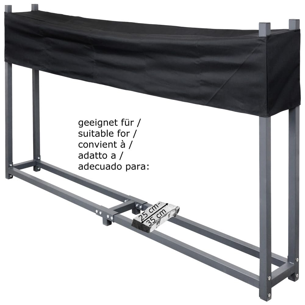Kaminholzregal Regal Aufbewahrung für Kaminholz Brennholz Holzunterstand Kaminholzständer Brennholzregal Metall mit Abdeckung 200 x 115 cm in Anthrazit