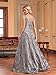 Sleeveless Glitter Sequined Womens Long Formal Gown Aline Prom Dress for Anchorwoman Floor Length Evening Dress Grey L