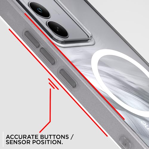 Image of Pikkme Back Cover for Realme C71 Mag-Safe Shockproof PC + TPU Protective Case Magnetic Support Bumper Case (Transparent Mag-Safe)