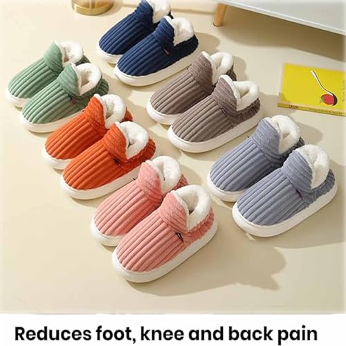 CLOUDEMO Sunmoine Cloud Slippers,Pillow Warm Fuzzy House Slippers, Anti-Skid Cozy Plush for Indoor Outdoor Warm Slippers (Grey,8-8.5)4