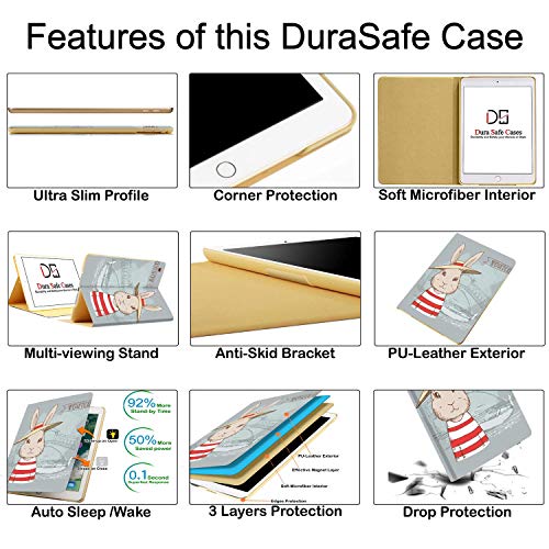 Image of DuraSafe Cases for iPad Air 4th 5th 6th Gen Air 11 inch Printed Case A2588 A2589 A2591 MM9E3HN /A MM9D3HN /A A2316 MME23HN /A MM9C3HN /A MM9F3HN /A MYFQ2HN /A MYFM2HN /A MYFR2HN /A MM9N3HN /A - Bunny Hat
