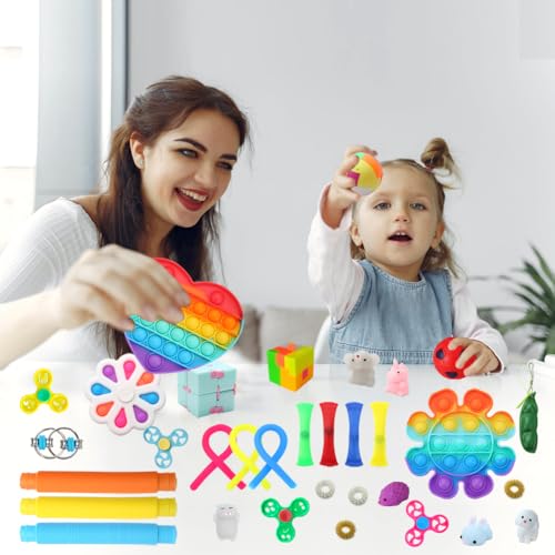 Fidget Simple Fidget Pack, 35pcs Fidget Toys Set with Popping Fidget Sensory Toys for Kids and Adults, Stress Relief Kit Gifts for Party Favors Classroom Prizes Easter Basket Stuffers Egg Fillers - Image 3