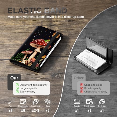 Image of CASMONAL Checkbook Covers for Personal Checkbook Holder RFID Premium Vegan Leather Checkbook Cover for Duplicate Checks