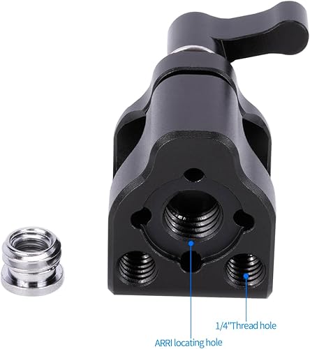 Miniatura 4 de NICEYRIG Abrazadera de varilla de 0.591 in a montaje de zapata fría, agujeros de localización para ARRI y 14 '', para soporte de extensión de riel