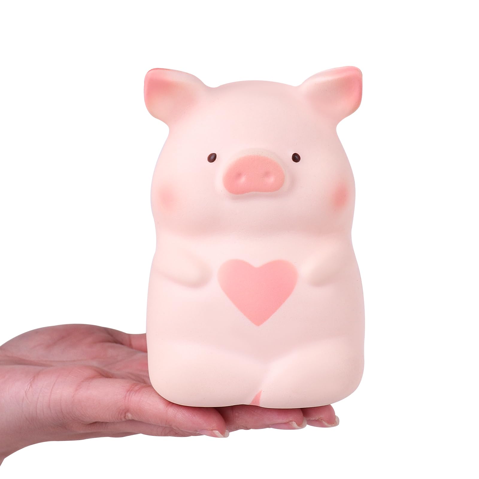 Anboor 5" Squishy Toy Love Heart Pig Kawaii Soft Squishy Animals Toy Slow Rised Squeeze Piggy Squish Stress Relief for Kid Adult Toys