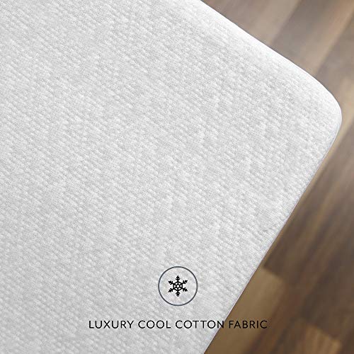 Protector de colchón BioPEDIC blanco con tejido premium de algodón poliéster 5