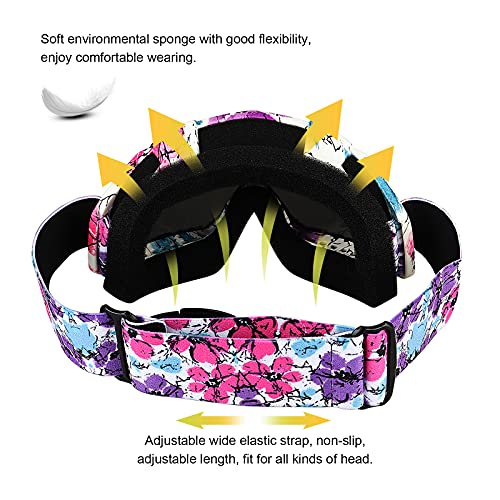 Adcgank Pink Atv Goggles Motorcycle Motocross Dirt Bike Mx Off Road Over Glasses Tear Off Ski Goggles For Woman Girls Purple #TOP5