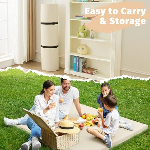 Image of Waterproof Baby Play Mat for Floor Memory Foam 71 * 79 Cushion Playpen Playmat Tummy Time Crawling Mat Nursery Rug Thick Pad Create Soft & Safe Area for Infants,Toddler,Kids,Beige
