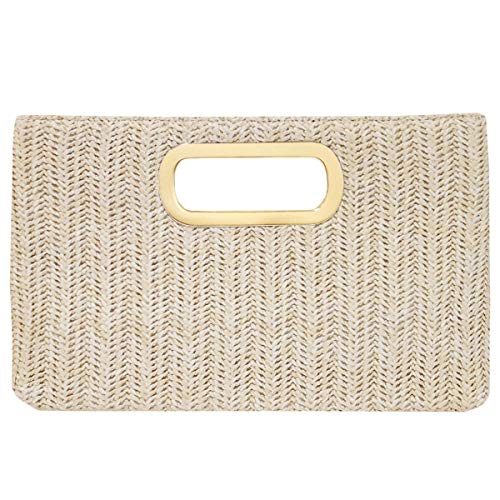 Top Handle Straw Clutch miniatura 1