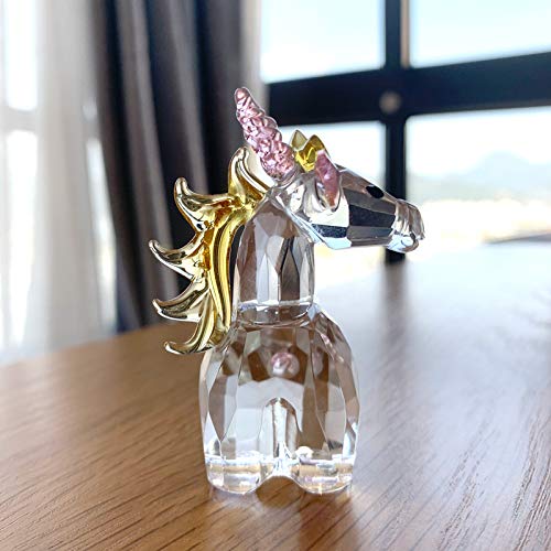 Jinshiy Crystal Lucky Angel Horse Crystal Nnicorn Figurines Ornament Glass Animal Paperweight Art Collection Home Table Decoration Kids Favor Gifts, Clear, 6X2.5X6.5Cm(2.4X1X2.6Inch) #TOP4