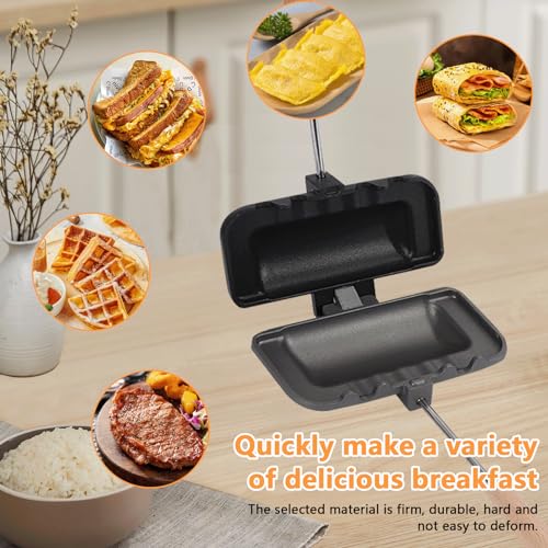 Yallmie Removable Camping Toastie Maker - Double-Sided Non-Stick Sandwich Maker for Quick Breakfasts on Gas Stoves (01) - Image 7
