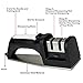 Kitchen Knife Sharpener - Chef Knife Sharpening for Straight Blade and Serrated knives, Multifunction 2-stage Manual Knife Sharpener with Diomand Abrasives, Sharp and Safe