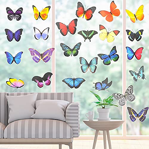 20 Stück Schmetterlings Fenster Aufkleber, Glassticker, Antikollisions...
