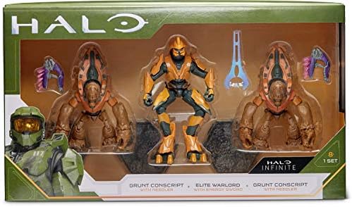 HALO 4" Villain 3 Figure Pack – Elite Warlord and 2 Grunt Conscripts