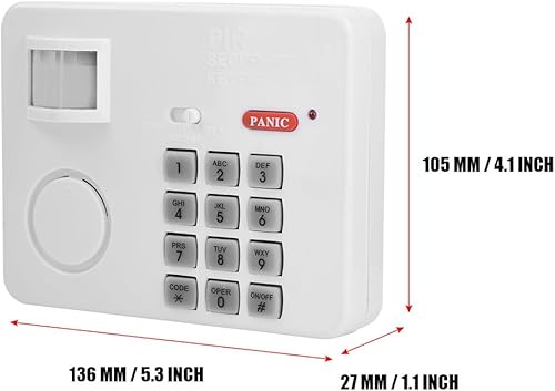 Miniatura 5 de 105DB Contraseña Inalámbrica Seguridad para el Hogar Teclado de Emergencia Sirena de Alarma, 105  Alarma PIR Sensor de Movimiento Detectores Puerta