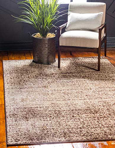 Unique Loom Autumn Collection Modern Contemporary Casual Abstract Area Rug (Beige/ Dark Brown Rustic, 2 x 3 ft Rectangular)