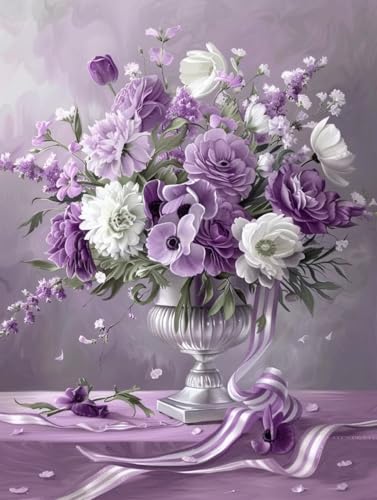 Peinture Diamant Violette pour Salon Grand Format 90x120cm DIY