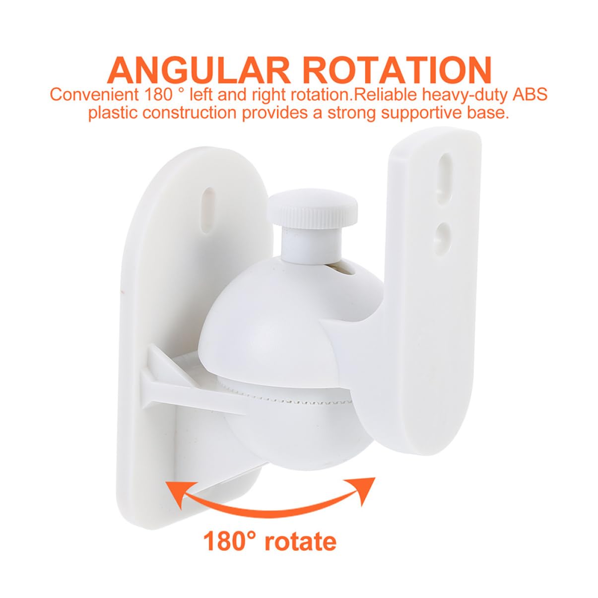 DOITOOL Supports Muraux pour Haut-parleurs Rotatifs ABS Blancs 4 Pièces 5kg | Angle Réglable, Design Rotatif, Gain de Place, Lot de 4 pour Installation Simple