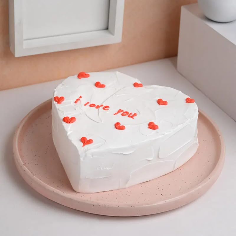 Bakingo Yummy Fresh I Love You & Little Hearts Topped Vanilla Eggless Heart Shape Cake For Birthday Cake, Anniversary Cake, Valentine's Day Cake, Romantic Occasions Cake (Same Day Delivery) (0.5Kg)-image-49
