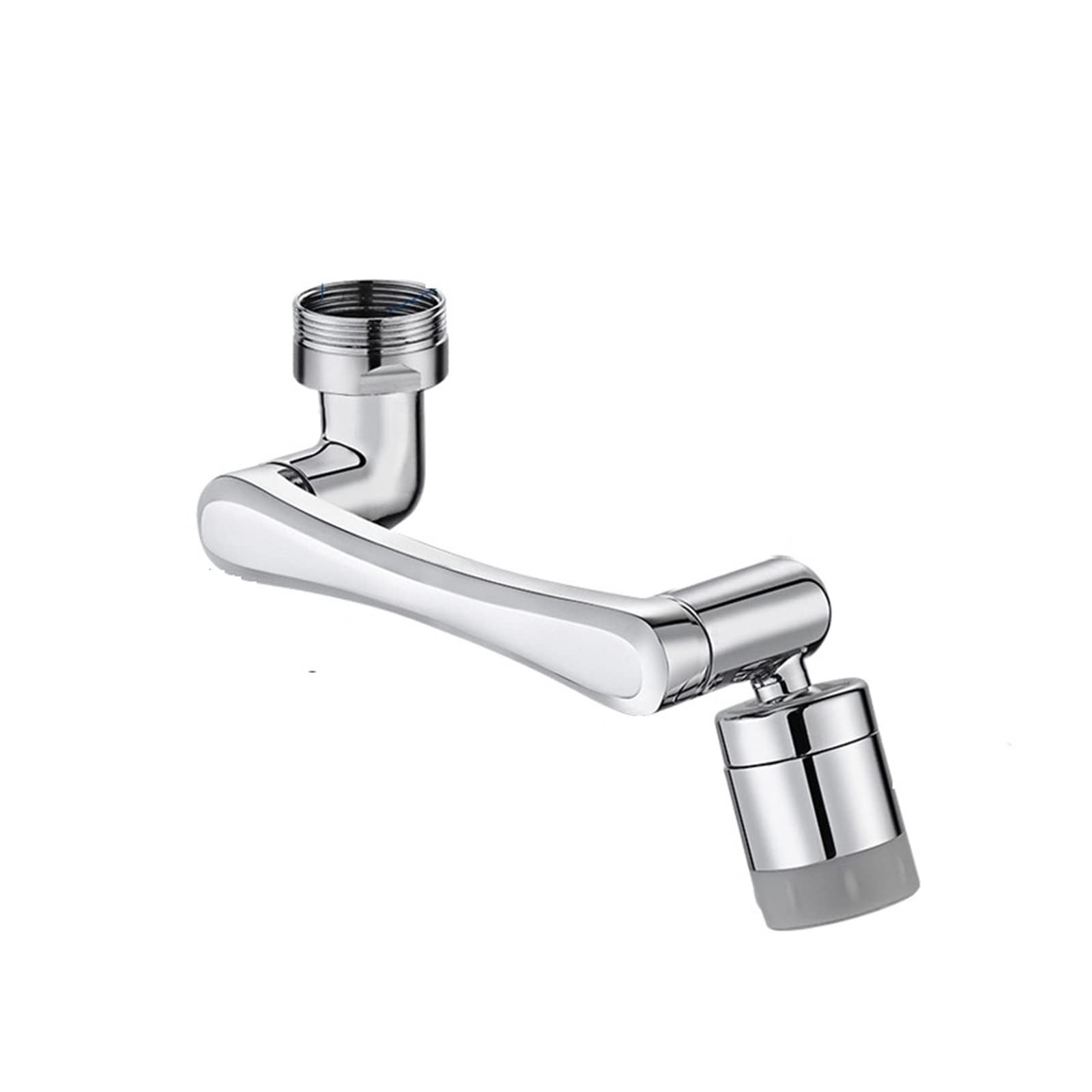 Acero inoxidable Universal 1080 ° Brazo robótico giratorio Extensión giratoria Grifo Aireador Fregadero de cocina Extensor 2 Modo flujo agua DiseñO Plegable(Dual-mode Effluent 1)