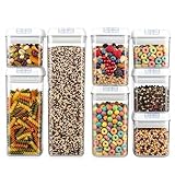 7-Piece Airtight Food Storage Container Set - BPA-Free Clear Plastic Pantry Organization...