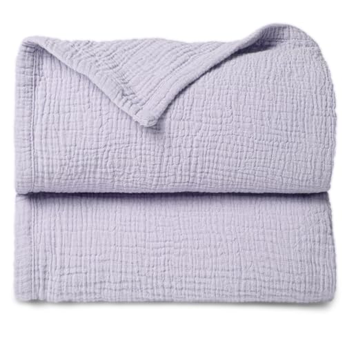 Image of lulumoon Muslin Quilt Blanket, Crib Blanket for Baby and Toddler,47x47 Inches(Purple)