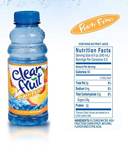 12 Pack Clear Fruit Water 20 Ounce Bottles Non Carbonated Water Beverage (Peach Fling)
