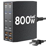USB Charging Station (800W),12-Port USB C Charger Block with Dual 100W PD USB-C Fast Charging Station Hub for MacBook Pro/Air/All iPad Phone 17/16 15/14/13/Pro Max/Samsung Galaxy Note (Black)