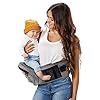 TushBaby The Only Safety Certified Hip Seat Baby Carrier – As Seen On Shark Tank-Adjustable, Machine Washable, Ergonomic Newborn + Toddler + Child Carrier, Safe Ultra-Comfortable Waist Carrier Grey