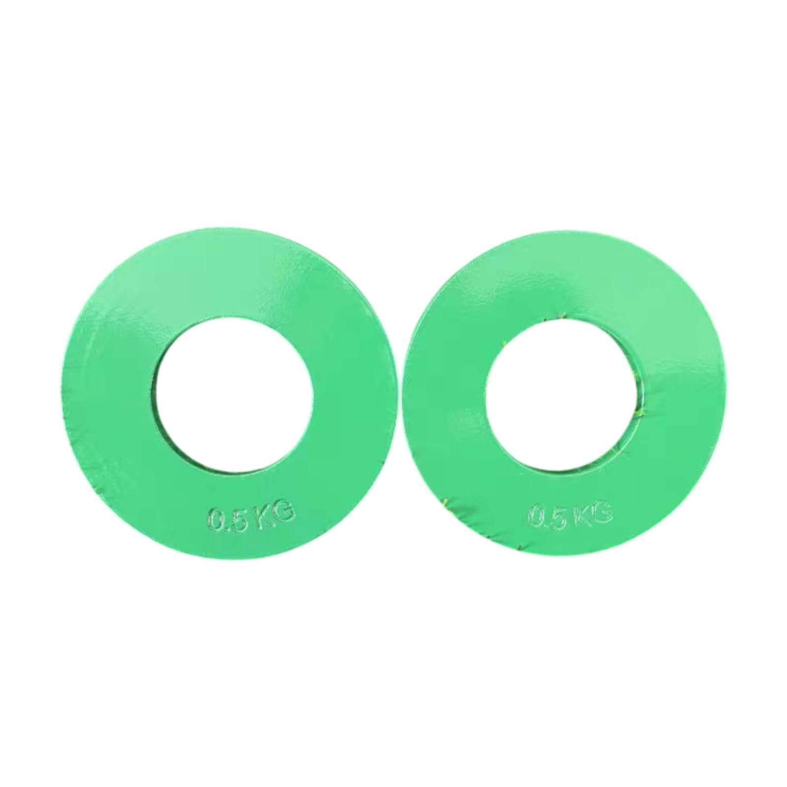 Vaveren 2x Fractional Plates Pieces Gym Supplies Portable Fitness Change Weight Plates for Micro Loading Fitness Enthusiasts, Green, 0.5kg