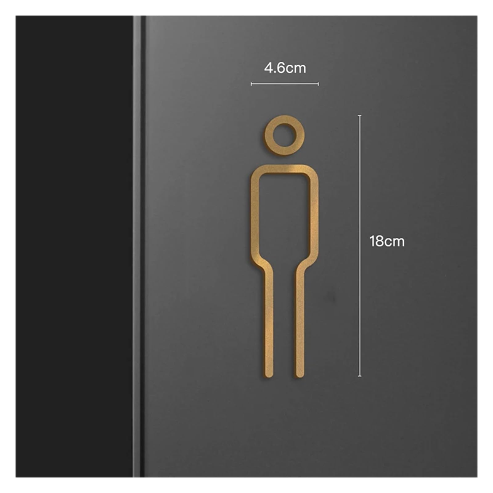 Schwarz Gold Farbe Wc Zeichen Platte Messing Waschraum Tür Wand Label Aufkleber Wc Halter Signage Board(Gold)